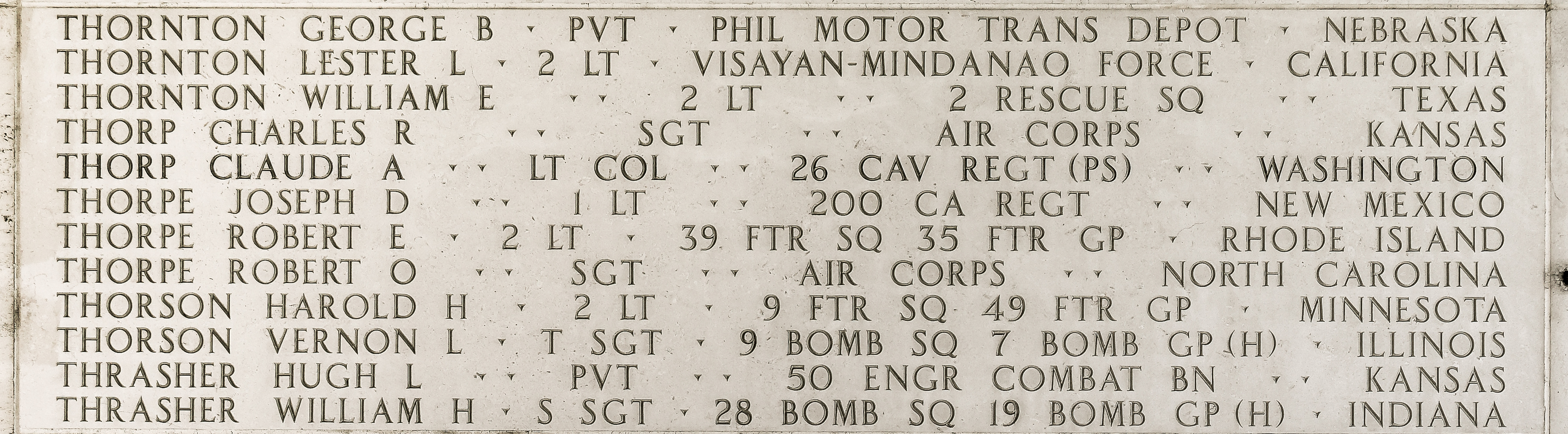 Joseph D. Thorpe, First Lieutenant